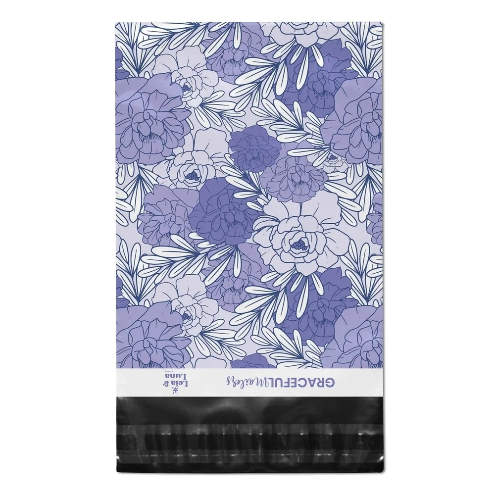 Lavender Floral Poly Mailers 10x13‎ Inch 100 Pack Shipping Supplies Peony
